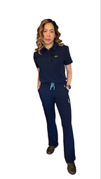 navy scrub polo top ozmed