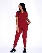 Crimson Burgundy Jogger Scrub Pants